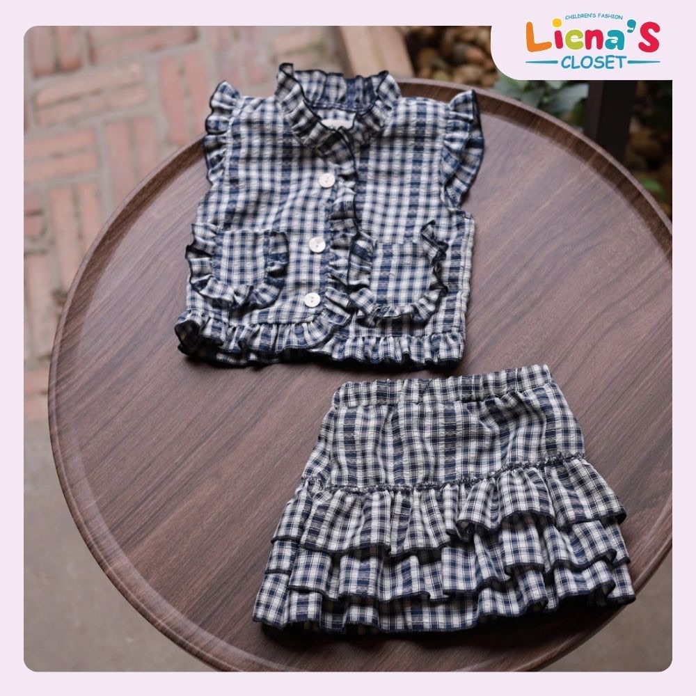 Set Gile Bé Gái  Nhà Liena's Closet Thiết Kế Xinh Xắn 2 Màu Dễ Lựa Chọn Phù Hợp Cho Bé