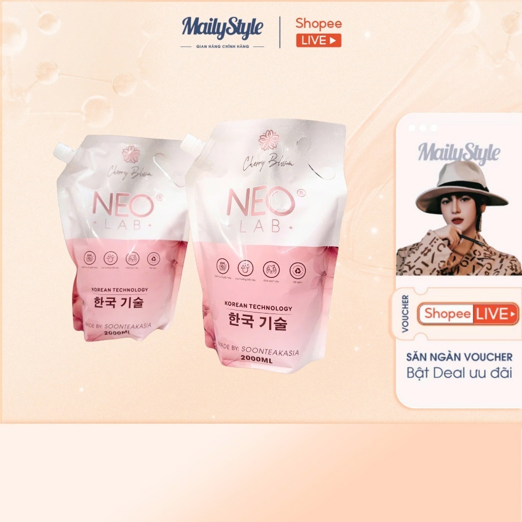 U65_ Nước Giặt NeoLab Giặt Tay Và Máy Dung Tích 2000ml
