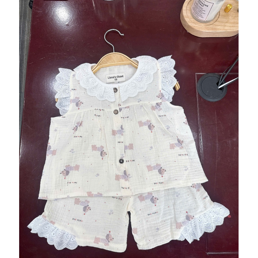 Set Đồ Cho Bé Gái Mùa Hè Nhà Liena's Closet Thiết Kế Xinh Xắn Vải An Toàn Cho Bé Từ 5-15kg