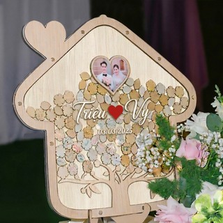 Tranh Thả Gỗ Đám Cưới, Sự Kiện, Công Ty, Sinh Nhật - Nghi Thức Cưới In Theo Yêu Cầu (Đủ phụ kiện)