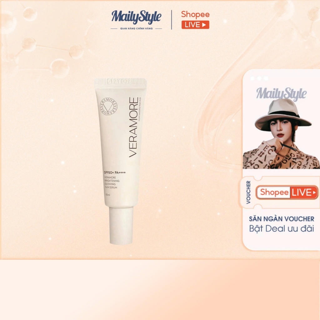 C90_ (SIZE MINI 10ML) Serum chống nắng cấp ẩm nâng tone VERAMORE BRIGHTENING GLOWING SUN SERUM