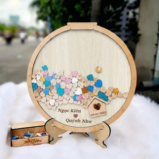 Tranh Thả Gỗ Đám Cưới, Sự Kiện, Công Ty, Sinh Nhật - Nghi Thức Độc Đáo, Thiết Kế Theo Yêu Cầu (Đủ phụ kiện)