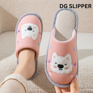 Dép vải lanh nam nữ mang trong nhà chống trơn trượt, dép cao cấp họa tiết dễ thương