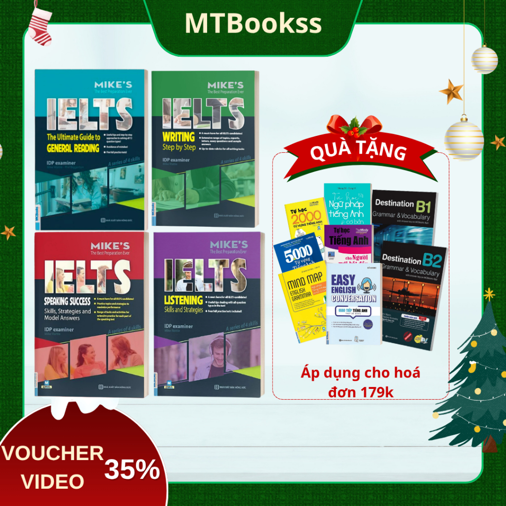 Sách - Combo Trọn Bộ 4 cuốn General Ielts Mike