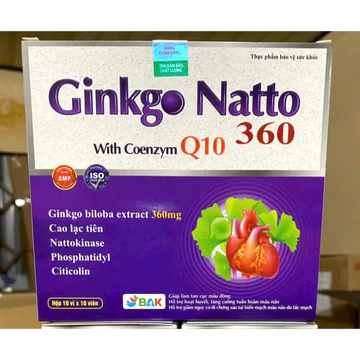 Ginkgo Natto 360 Q10 Nattokinase trí nhớ, chứng mất ngủ hoạt huyết dưỡng não, đau đầu chóng mặt, ngủ không ngon