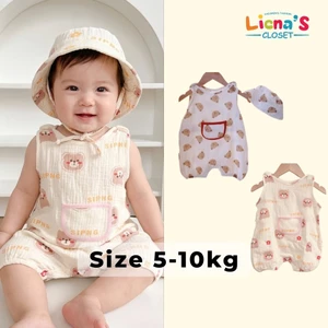 Bodysuit Kèm Mũ Xô Muslin Cho Bé Trai/ Bé Gái Siêu Hot Liena'S Closet