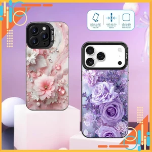 Ốp Lưng iPhone IMD HOA TÍM, Chống Sốc, Bảo Vệ Camera dành cho iP 7/8/X/XSMAX/11/12/13/14/15/16/17/Pro/Max