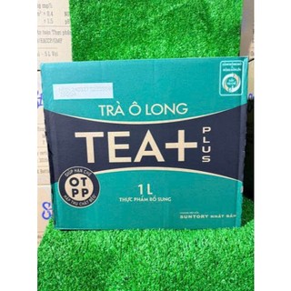 Thùng 12 chai trà ô long Tea Plus 1 lít