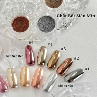 Set 4 Hộp Bột Tráng Gương Nail Magic Mirror Powder – Nhũ Mịn Siêu Sáng Màu Bạc Đồng Vàng Màu Sâm Panh Cao Cấp Nail666