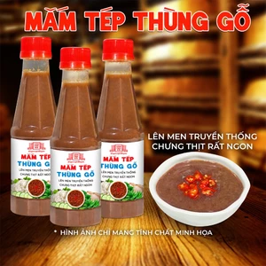 Mắm tép thùng gỗ chai 260g Làng Chài Xưa chưng thịt rất ngon, lên men truyền thống
