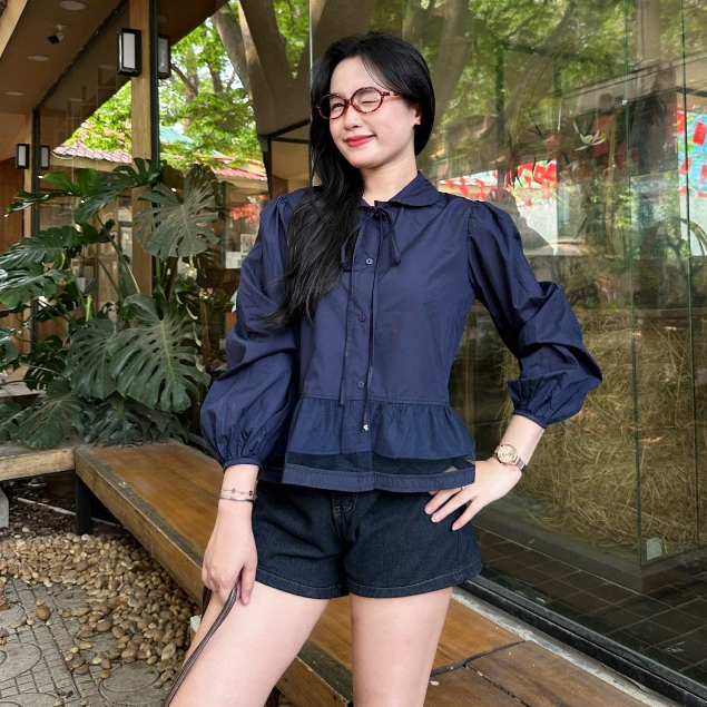 Áo Sơ Mi Trắng Nữ Cổ Bèo Tiểu Thư Cách Điệu Thanh Lịch Dễ Thương Mặc Đi Làm Đi Chơi Form Đẹp Joolate H018 P1