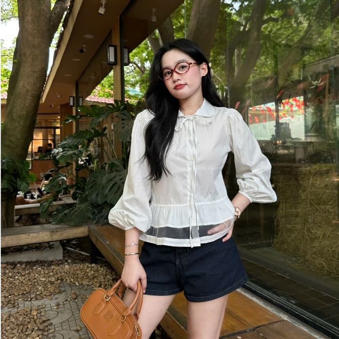 Áo Sơ Mi Trắng Nữ Cổ Bèo Tiểu Thư Cách Điệu Thanh Lịch Dễ Thương Mặc Đi Làm Đi Chơi Form Đẹp Joolate H018 P1