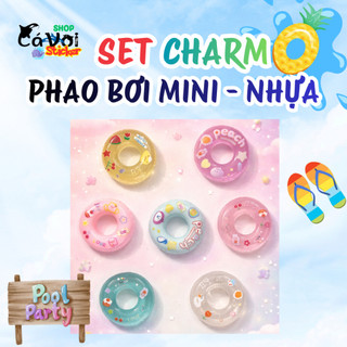 Set Charm Phao Bơi bằng nhựa Mini Kawaii Pastel Nhiều Màu Trong Suốt Dễ Thương Trang Trí Dép Phụ Kiện Xinh Xắn Hot Trend