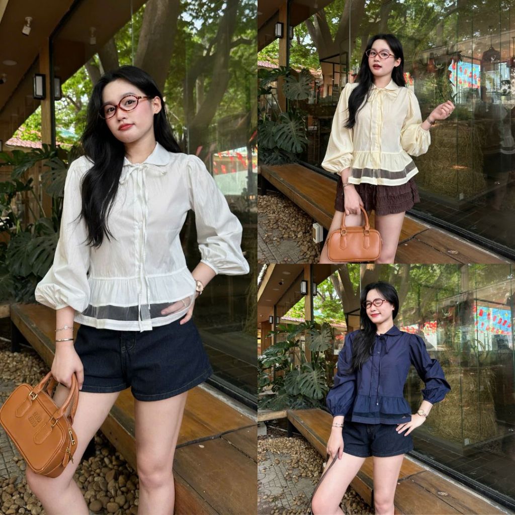 Áo Sơ Mi Trắng Nữ Cổ Bèo Tiểu Thư Cách Điệu Thanh Lịch Dễ Thương Mặc Đi Làm Đi Chơi Form Đẹp Joolate H018 P1