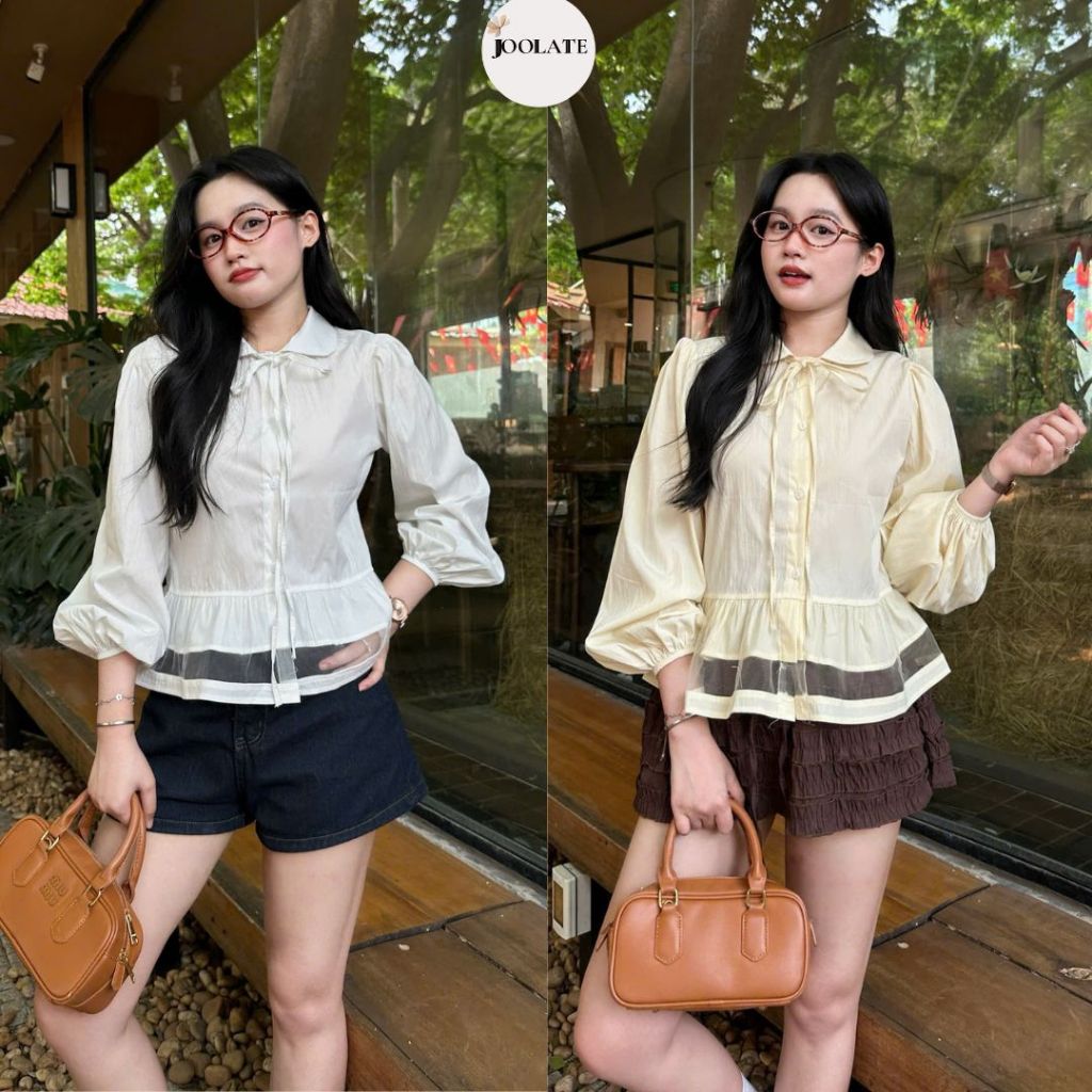 Áo Sơ Mi Trắng Nữ Cổ Bèo Tiểu Thư Cách Điệu Thanh Lịch Dễ Thương Mặc Đi Làm Đi Chơi Form Đẹp Joolate H018 P1