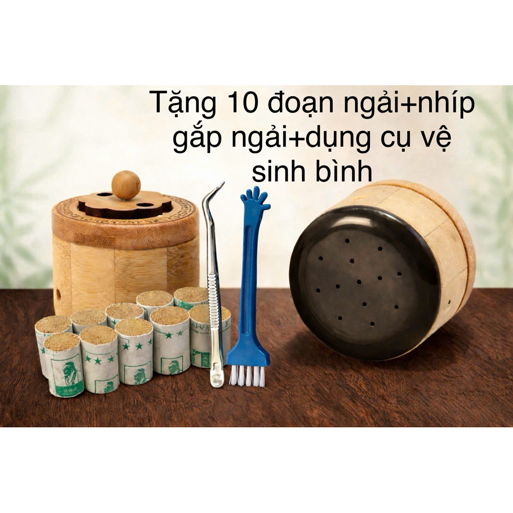 Bình cứu ngải đa năng(tặng 10 đoạn ngải khi mua bình+nhíp gắp ngải+chổi vs) dùng để cứu ngải, cạo gió và mát-xae