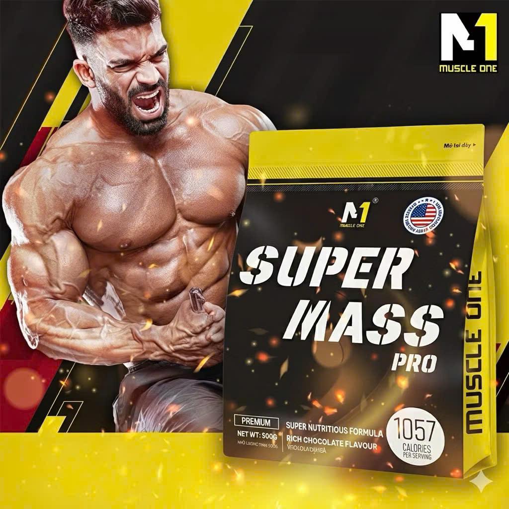 Bột sữa tăng cân cho người gây - Super Mass M1 hỗ trợ tăng cơ Túi + quà tặng