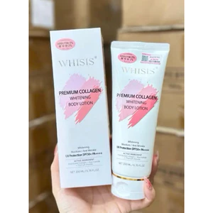 Kem body WHISIS Premium Collagen Whitening Body Lotion 200ml HQ SPF50+++ Chống Nắng Nâng Tone IS20