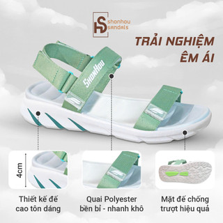 Dép Sandal SHONHOU ST408 Đế Cao 4cm Êm Chân Chống Trượt Quai Polyester Thoáng Khí