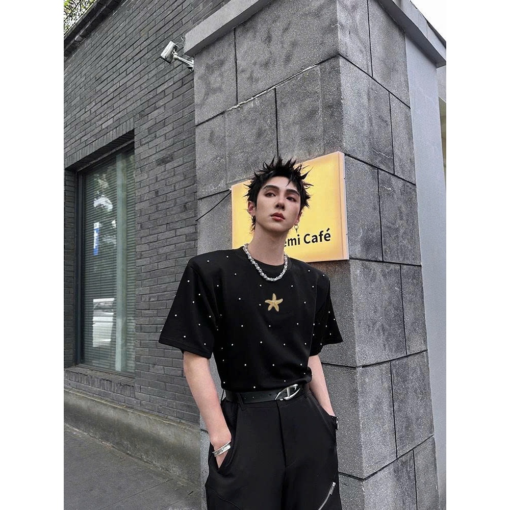 Áo thun Stee Cổ tròn kết hạt ngọc trai PEARL Localbrand ICVCVNI Unisex