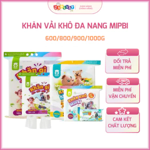 Khăn Khô Mipbi Cao Cấp Cho Trẻ Sơ Sinh Không Hóa Chất Khăn Lau Đa Năng Dùng Thay Khăn Ướt