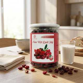 Nam Việt Quất Sấy Dẻo Hũ 300g – Cranberry Khô Chua Ngọt Tự Nhiên, Ăn Vặt Healthy, Dùng Làm Topping
