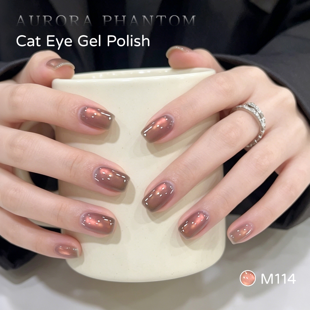 XEIJAYI 10ML-Sơn móng tay dạng gel màu hồng nude nâu mắt mèo mới, sản phẩm không thể thiếu cho việc tự làm móng tại nhà.
