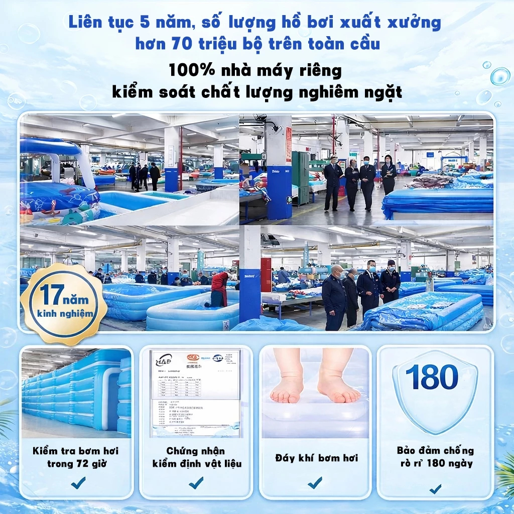 Bể bơi cho bé Beige, Vật liệu dày, chống thấm dày, Thiết kế gấp gọn,hồ bơi cho bé tại nhà