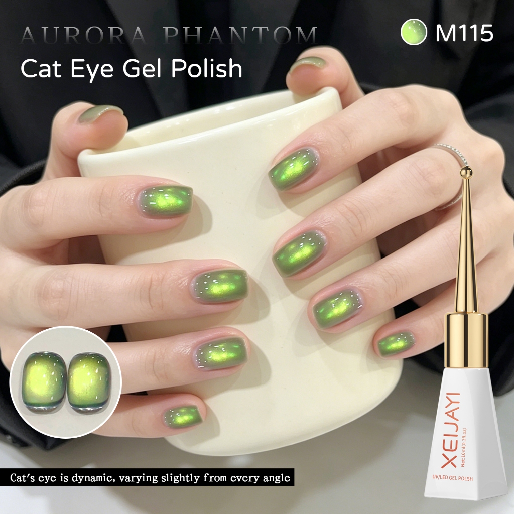 XEIJAYI 10ml — Sơn gel mắt mèo màu xanh tre hoàn toàn mới; chất lượng salon.