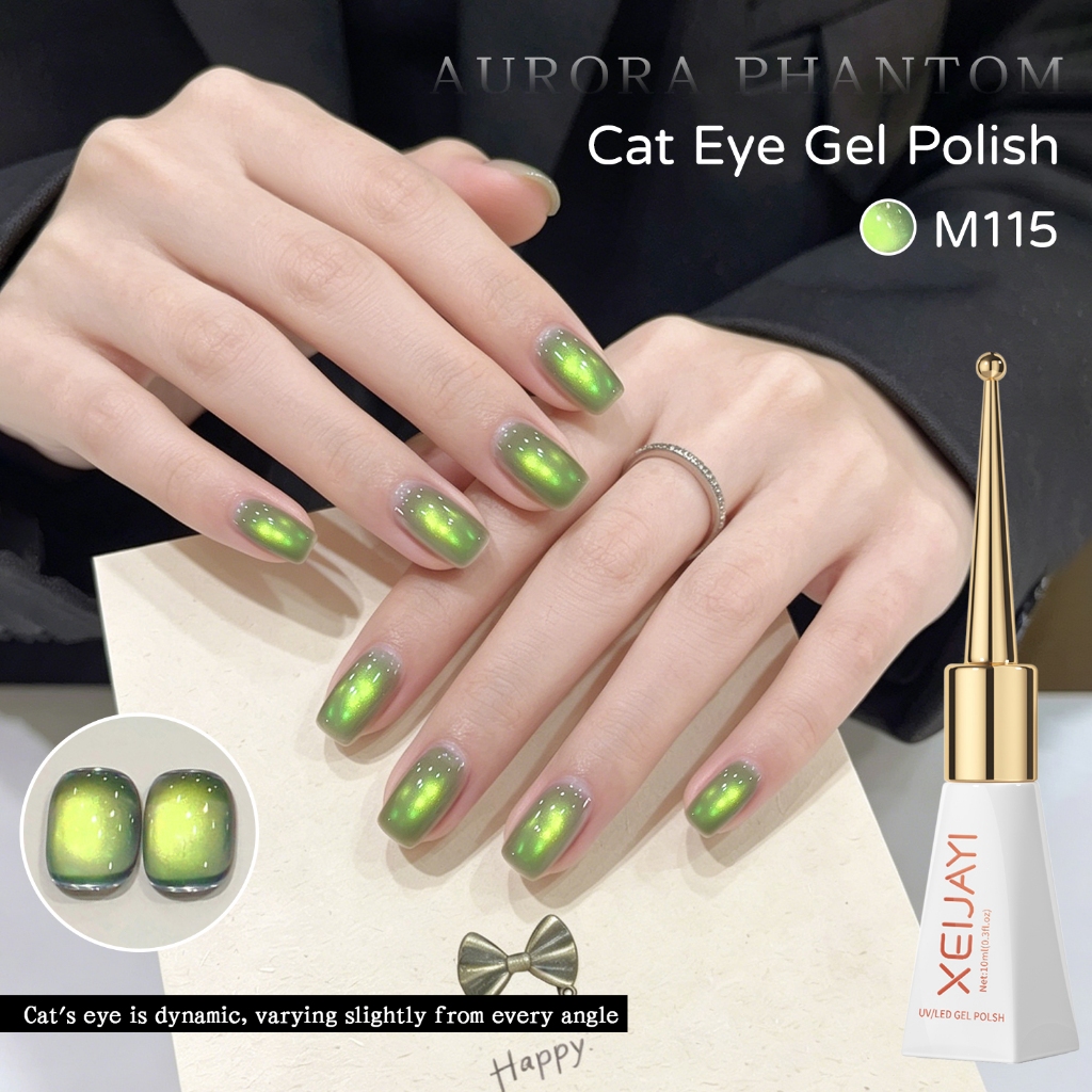 XEIJAYI 10ml — Sơn gel mắt mèo màu xanh tre hoàn toàn mới; chất lượng salon.