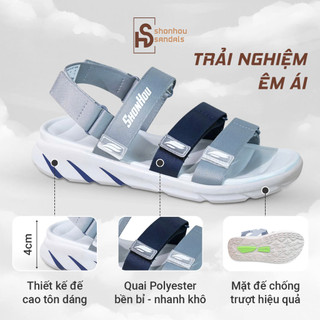 Dép Sandal SHONHOU ST406 Đế Cao 4cm Êm Chân Chống Trượt  Quai Hậu Phù Hợp Mọi Hoạt Động Giày Sandal