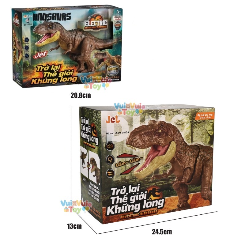 🦖Đồ chơi khủng long bạo chúa điện tử – Mô hình cho bé trai, chạy bằng điện có hiệu ứng âm thanh