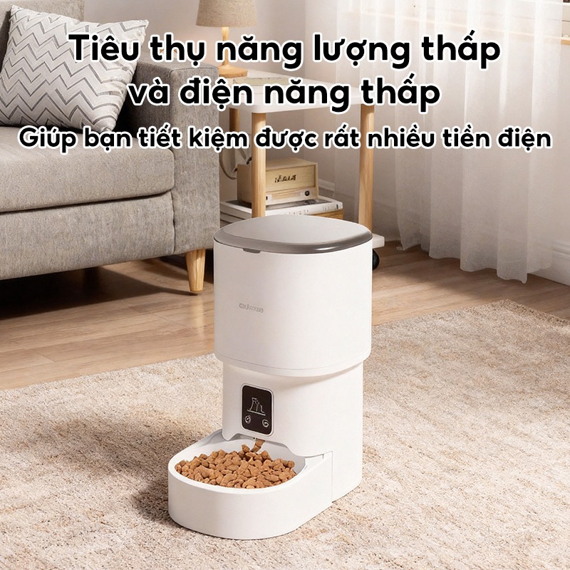 Bát đơn 5L WiFi Máy cho mèo ăn tự động thông minh cho thú cưng chó mèo Hẹn giờ và định lượng