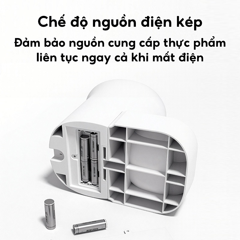 Bát đơn 5L WiFi Máy cho mèo ăn tự động thông minh cho thú cưng chó mèo Hẹn giờ và định lượng