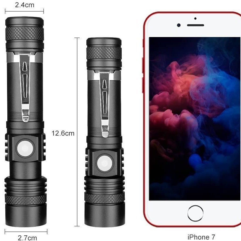 Đèn Pin cầm tay mini siêu sáng T11 thân nhôm bóng led T6 pin sạc có zoom quang hợp chiếu xa trăm mét, chống va đập tốt