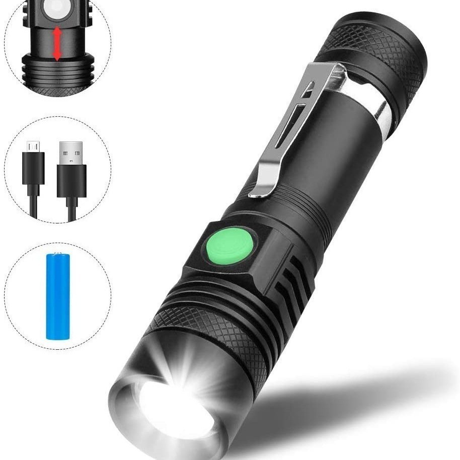 Đèn Pin cầm tay mini siêu sáng T11 thân nhôm bóng led T6 pin sạc có zoom quang hợp chiếu xa trăm mét, chống va đập tốt