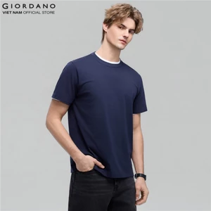 GIORDANO Áo Thun Nam Ngắn Tay Trơn Cổ Tròn Cotton C-neck 01026250
