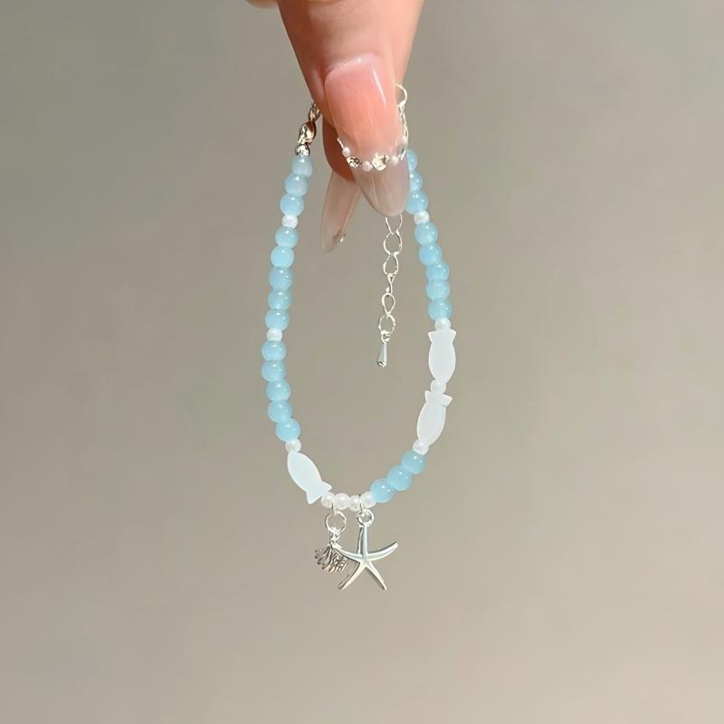Lắc tay nữ sao biển đính đá cao cấp, Vòng tay nữ Starfish hợp kim không gỉ Imoon Jewelry
