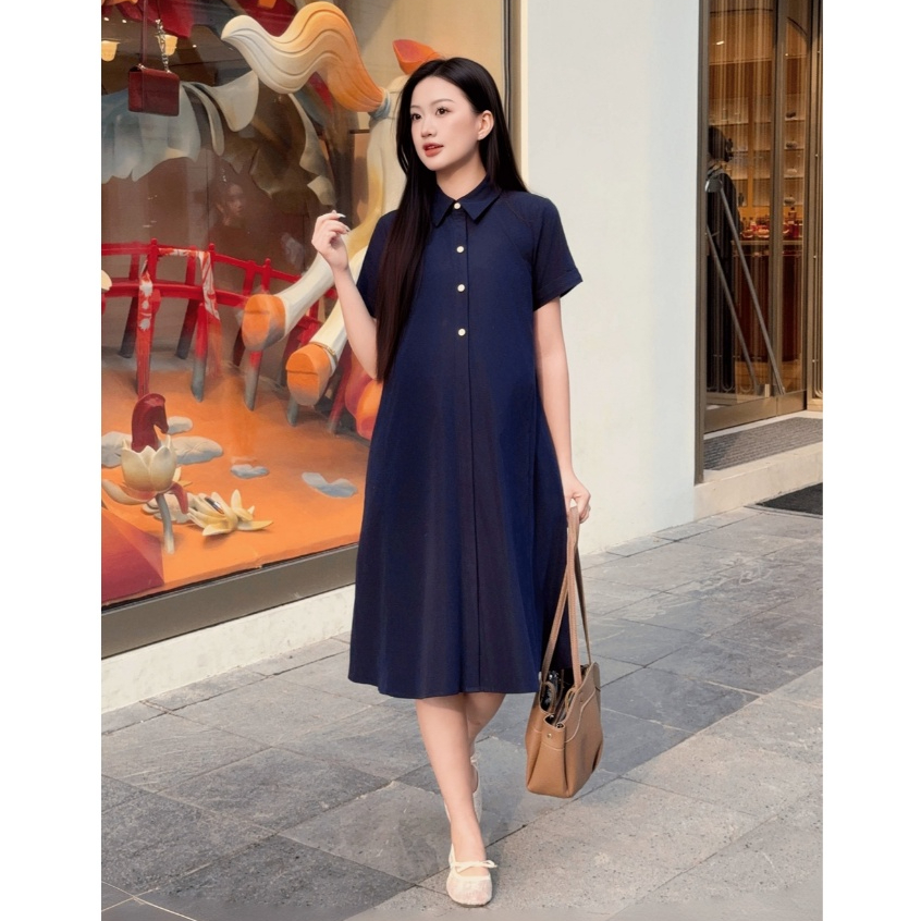 Váy bầu, đầm bầu Classy chất liệu thô lụa mát mịn, thoáng mát thấm hút mồ hôi thiết kế BY L'AMME