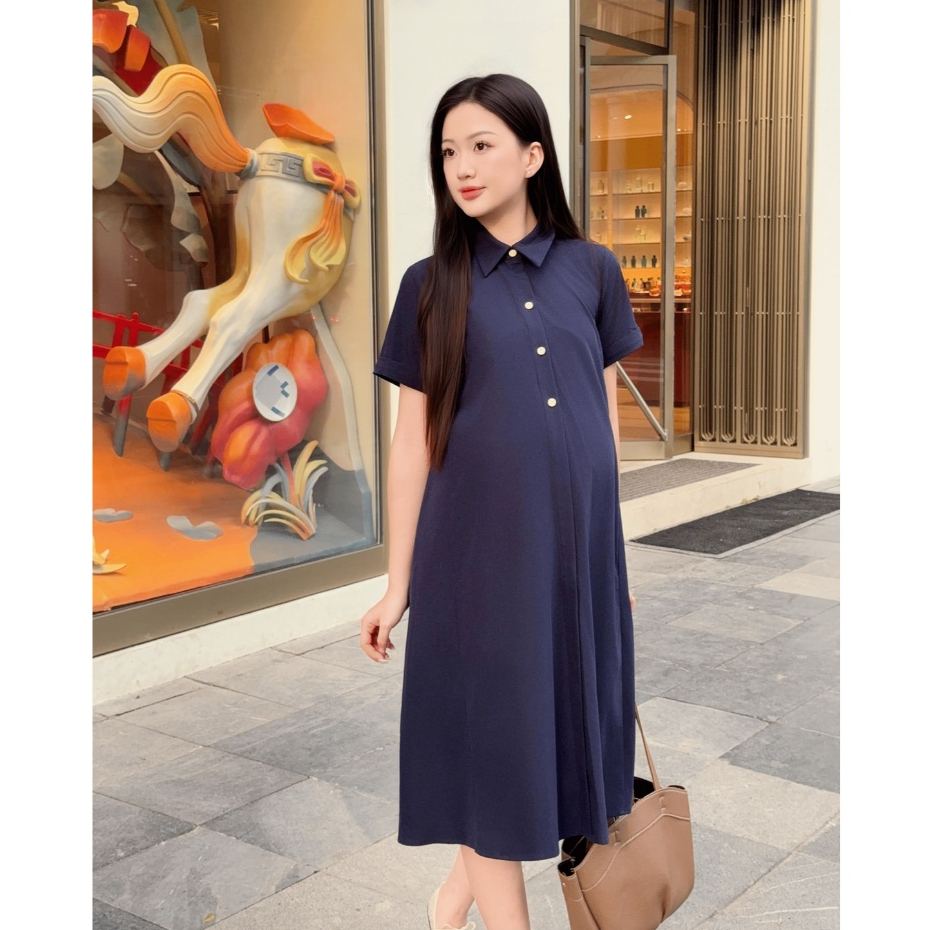 Váy bầu, đầm bầu Classy chất liệu thô lụa mát mịn, thoáng mát thấm hút mồ hôi thiết kế BY L'AMME