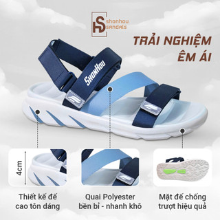Dép Sandal SHONHOU ST405  Đế Cao 4cm EVA Chống Trượt Quai Polyester Thoáng Khí Phù Hợp Mọi