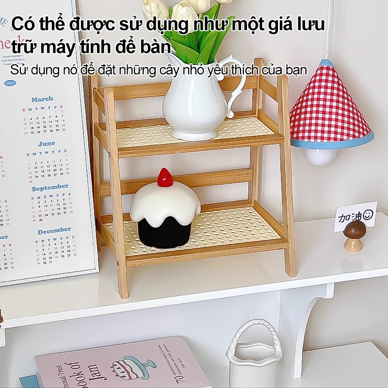 Giá Để Đồ Nhỏ Gọn Kệ Hai Tầng Bằng Gỗ Giải Pháp Lưu Trữ Thông Minh Cho Góc Bếp Bàn Làm Việc