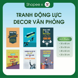 Bộ Tranh động lực treo tường, tranh tạo động lực làm việc, tranh văn phòng, tranh slogan nhiều size