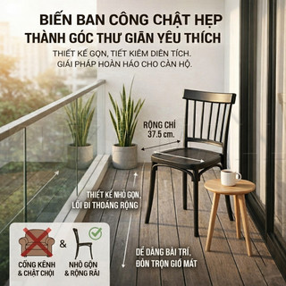 Ghế Tựa Lưng Xếp Chồng, Chống UV, Bền Đẹp, Chắc Chắn, Dùng Cho Nhà Hàng, Quán Cà Phê Ngoài Trời