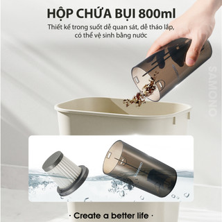 Máy hút bụi cầm tay Samono VCG16 lực hút 16000pa, công suất 400W với bộ lọc bụi mịn HEPA - BH 1 năm