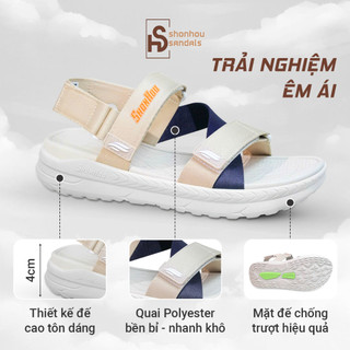 Dép Sandal SHONHOU ST414 Đế Cao 4cm EVA Chống Trượt Quai Polyester Thoáng Khí Phù Hợp Mọi
