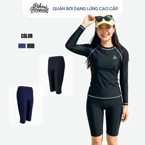 Quần bơi lẻ Nữ BIKINI PASSPORT dáng lửng có logo - màu Đen - BS1014_BL