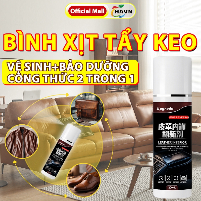 Nước đánh bóng da, Tẩy làm sạch ghế sofa,  Xịt bóng da, Nước vệ sinh chuyên biệt dùng cho ghế ngồi, nỉ, Ghế da, Tấm thảm