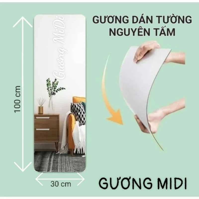 Gương Soi Toàn Thân Dán Tường Acrylic chống vỡ