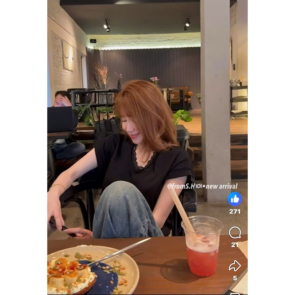 [𝐒𝐮𝐙𝐲] Áo Thun Giấy Cổ Ren QCCC (48-58kg)